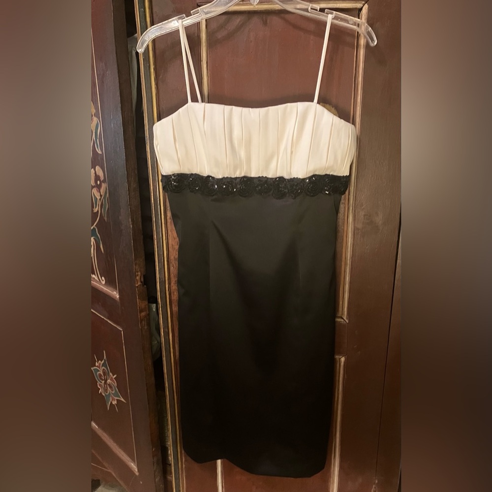 JS Collections Black and White Sheath Dress